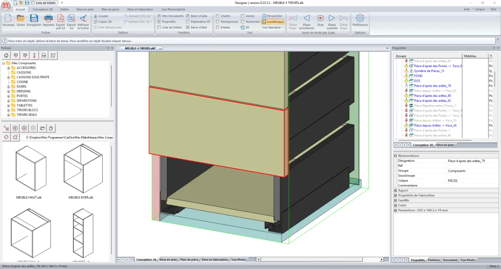 Interface de conception 3D